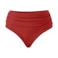 thumbnail image 3 of FchengtaiS Women Mid Rise Bikini Bottoms Full Coverage Swimsuit Ruched Swim Bottom, 3 of 6