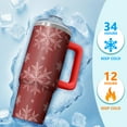 thumbnail image 4 of 30oz Snowflakes Christmas Tumbler with Lid Straw Stainless Steel Insulated Cup Gifts for Holiday Travel, 4 of 5