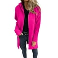 thumbnail image 2 of Zengying Trench Coats for Women Casual Single Breasted Hooded Jacket 2024 Coat Single Breasted Long Coats for Women Women's Casual Trench Coat Fall Jackets for Women Pink, 2 of 6