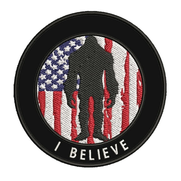 Bigfoot I Believe 3.5" Iron On Or Sew On Embroidered Fabric Badge Patch Unexplained Mysteries Iconic Series