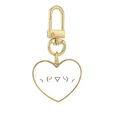 thumbnail image 1 of Kaomoji signo expresión Llavero de metal en forma de corazón dorado, 1 of 3