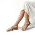 thumbnail image 6 of DREAM PAIRS Women's Flat Sandals Dressy Summer Stappy Comfortable Ankle Elastic T-Strap Beach Thong Sandals, 6 of 7