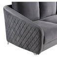 thumbnail image 4 of Sofia Gray Velvet Modern Chic Accent Armchair, 4 of 5