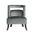 thumbnail image 3 of Inspired Home Dante Modern Velvet Seat Accent Chair Open Back Tufted Armless, Grey, 3 of 8