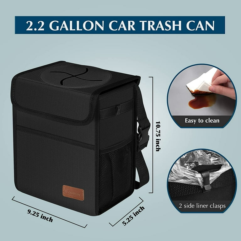 Smart Led Waterproof Car Trash Can Garbage Bag Passenger Side Artificial  Leather Storage Pocket Leak Proof Reusable Travel Portable Offices Toilets  Tr