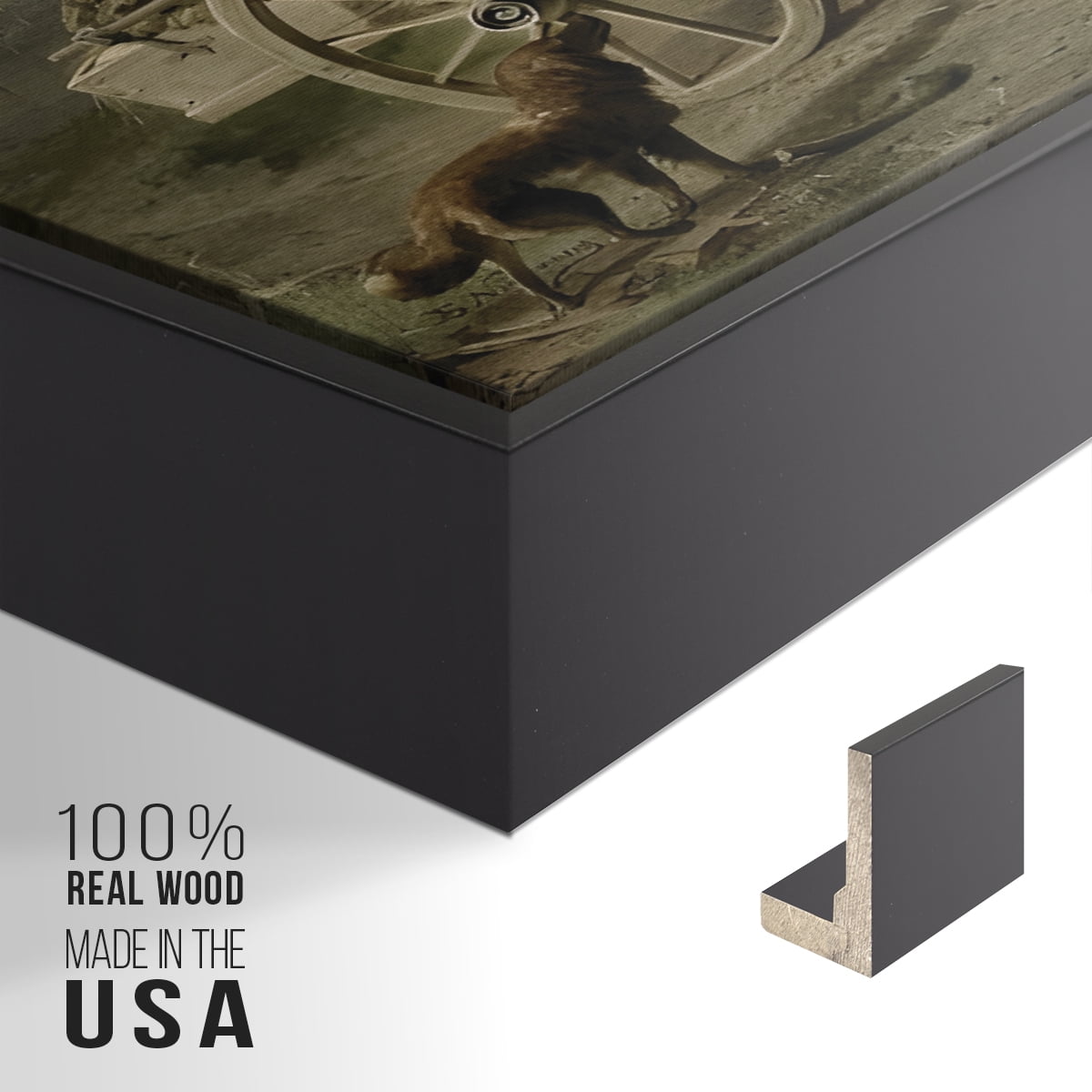 Vintage Landscape-CCXLIX By Wexford Home Framed in Black Wood Gallery Wrapped Canvas 25 in. x 37 in.