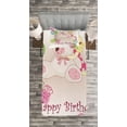 thumbnail image 3 of Ambesonne Birthday Party Quilted Bedspread Set 2 Pcs, Pastel Teddy Bears, Twin Size, Pale Pink, 3 of 3