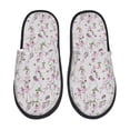 thumbnail image 2 of KLL Orchids Flowers Slippers for Women Men House Slip on Indoor Outdoor Bedroom Furry Fleece Lined Ladies Comfy Anti-Skid Rubber Hard Sole-Medium, 2 of 8