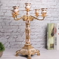thumbnail image 2 of Luxury Home Candelabra, Vintage Embossed Candle Holder, Durable Ornaments For Restaurant Wedding, 2 of 8