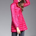thumbnail image 1 of Chaqueta de plumón para mujer, de invierno, ligera, de largo medio, estilo ajustado, de moda, con capucha y plumón de pato blanco para todo tipo de combinaciones, 1 of 1