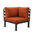 thumbnail image 5 of LeisureMod Hamilton Modern 6-Peice Modular Outdoor Sectional Aluminum Patio Conversation Set with Orange Cushions, 5 of 17