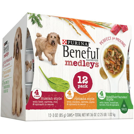 Purina Beneful Medleys Variety Pack Dog Food 12-3 onces. Cans
