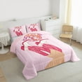 thumbnail image 5 of jejeloiu Western Cowgirl Boots Bedding Comforter Set,Pink Disco Ball Twin Comforter Sets,Farm Life Bedding Set For Girl Boys,Ultra Soft Home Decor Reversible,2pcs, 5 of 8