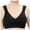 Black, variant on Diufon Wide Strap Comfortable Bra for Women Wireless Everyday Front Closure Full Coverage Support Push Up V Neck Bras