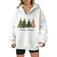 thumbnail image 2 of Merry Christmas Hoodies for Women 2025 Long Sleeve Holiday Xmas Graphic Hooded Sweatshirt Pullover Tops, 2 of 5
