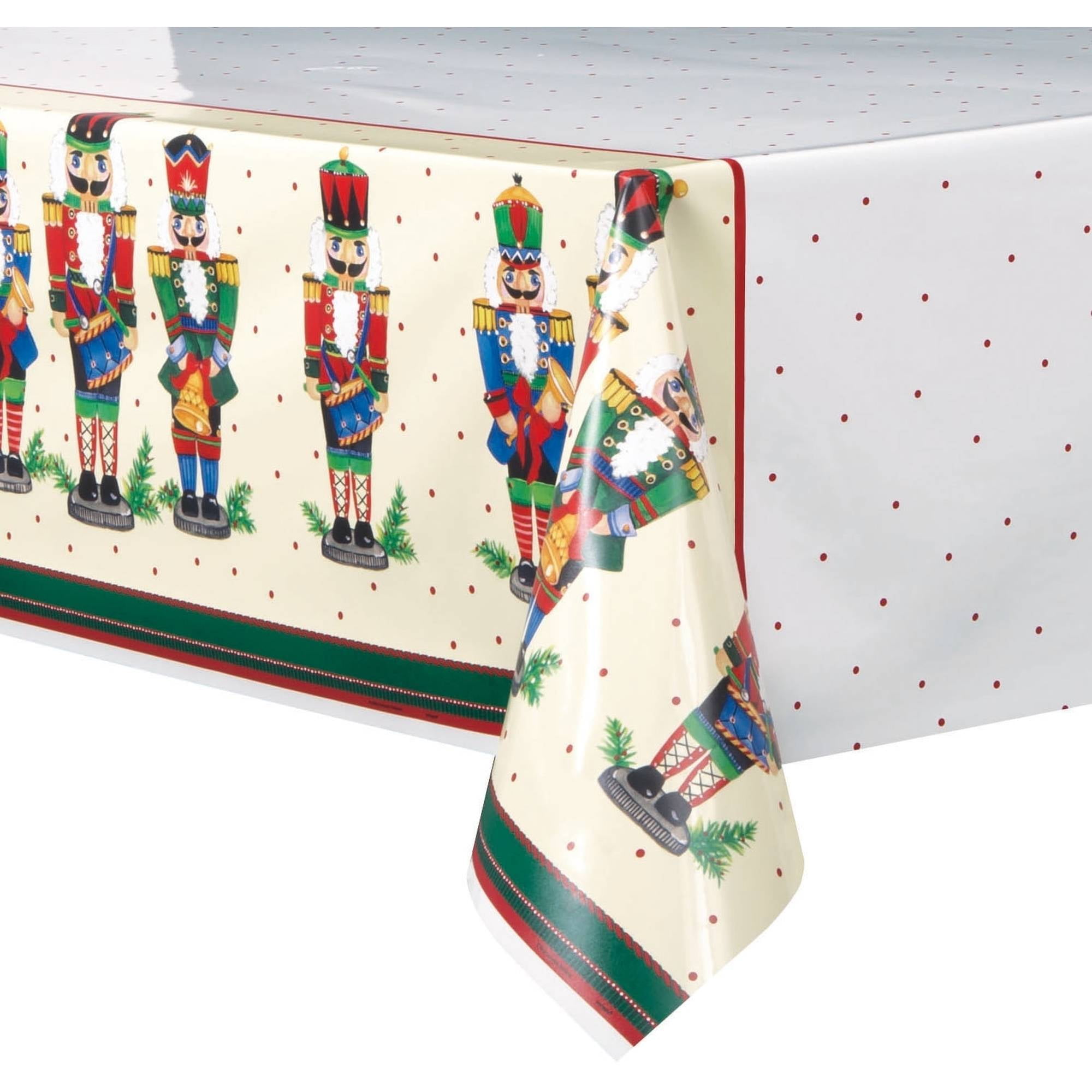 Plastic Nutcracker Christmas Table Cover, 84" x 54"