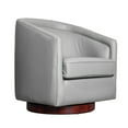 thumbnail image 2 of EMMA + OLIVER Traditional Polyurethane Foam Steel Swivel Accent Chair, Gray, 2 of 13