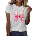 thumbnail image 1 of Puntoco Liquidación de blusas cortas para mujer, camisetas de manga corta con cuello redondo y estampado bonito a la moda para mujer, 1 of 4