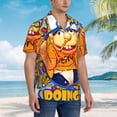thumbnail image 4 of Lsque Sml Jeffy Pattern Hawaiian Shirt for Men Unisex Summer Beach Casual Short Sleeve Cotton Linen Button Down Shirts-Small, 4 of 6