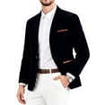 thumbnail image 5 of Hulanddfd Men's Velvet Blazer Jacket Slim Fit Sport Coat Button Front with Pockets for Business Office Wedding Party Daily Wear Outdoor Travel Streetwear, 5 of 6
