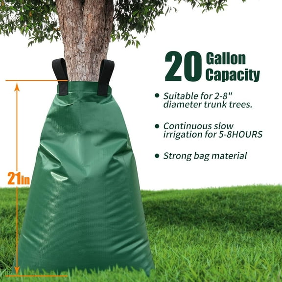 Tree Watering Bags Slow Release:20 Gallon - Reusable Water Bags for Trees - Slow Lrrigation Suitable for Newly Planted or Established Trees in Hot Weather
