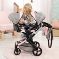thumbnail image 6 of Bayer: Xeo Twin Pram - Butterfly Grey & Pink - Matching Handbag, Adjustable Handle, for Dolls Up to 20", 6 of 7