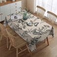 thumbnail image 2 of Beige Butterfly Plant Pattern Rectangle Tablecloth 60"x84",Waterproof Polyester Rectangle Table Cloth, Wipeable Spillproof Polyester Tablecloth for Dining, Camping, Indoor and Outdoor, 2 of 5