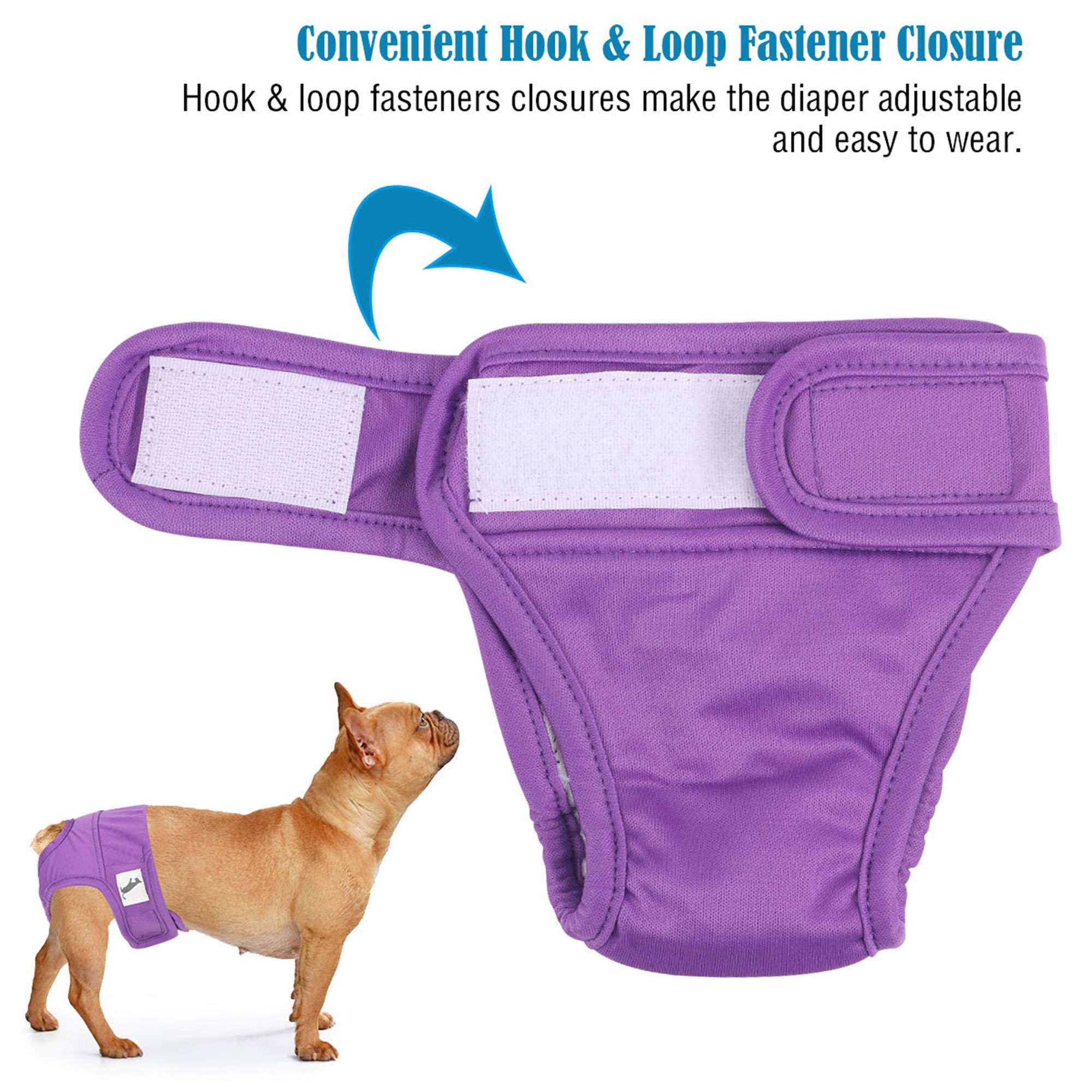 PULLIMORE Reusable Washable Dog Diapers Pack of 3, Thickened Highly Absorbent Pet Physiological Pant for Small Medium Female Dogs