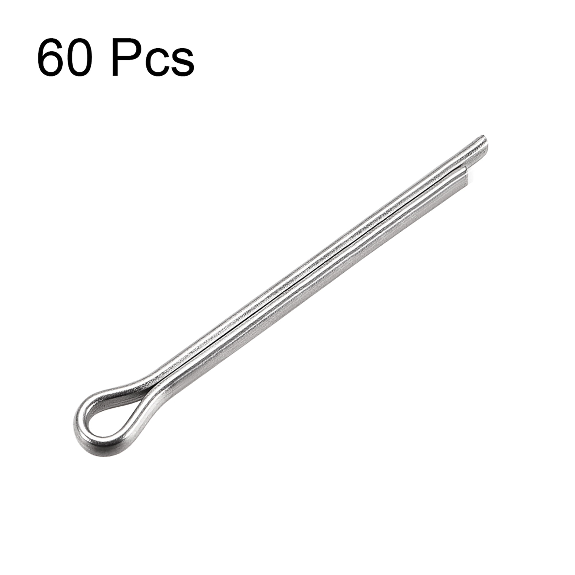 Split Cotter Pin 2.5mm x 30mm 304 Stainless Steel 2-Prongs Silver Tone 60Pcs 