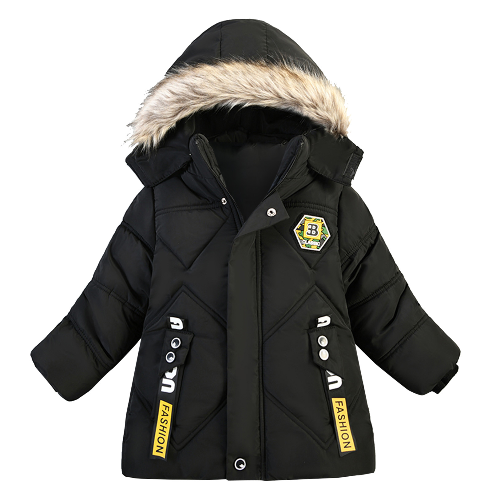TAIAOJING Toddler Jacket Fashion Children Winter Boy Warm Hooded Kids