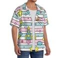 thumbnail image 2 of Balery Space Doodle Camisa Casual de Manga Corta con Botones para Hombre, Texturizada, Estilo Cubano, para Playa, Verano-4X-Large, 2 of 5