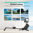 thumbnail image 4 of MERACH Rowing Machine for Home with 21.5" HD Screen, Magnetic Rowing Machine with 16 Resistance Levels, Smart App, Bluetooth, Quiet Row Machine for Home Gym, 350LBS Capacity, 4 of 7