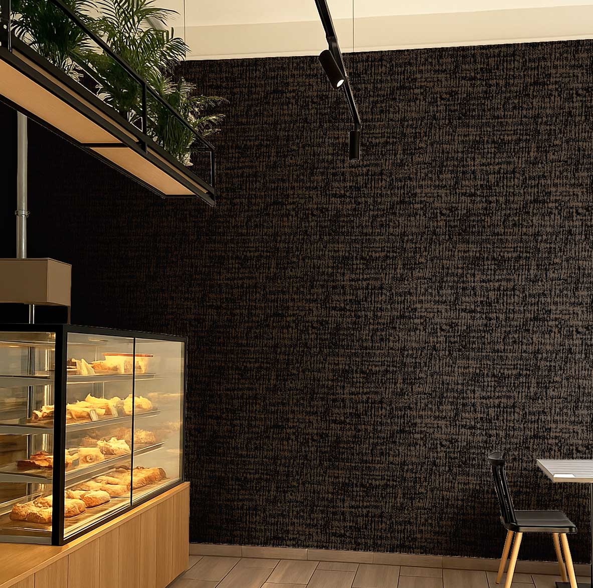 S4Sassy Tweed Texture Wallpaper - Commercial Space Wall Covering, 25" X 120" Self-Adhesive Textured Vinyl Wallpaper, Decorative Walls Wrap, Easy Diy Wall Covering For Retail, Office Spaces - Black