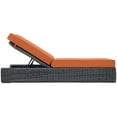 thumbnail image 3 of Modern Contemporary Urban Design Outdoor Patio Balcony Chaise Lounge Chair Lounge, Orange, Rattan, 3 of 4