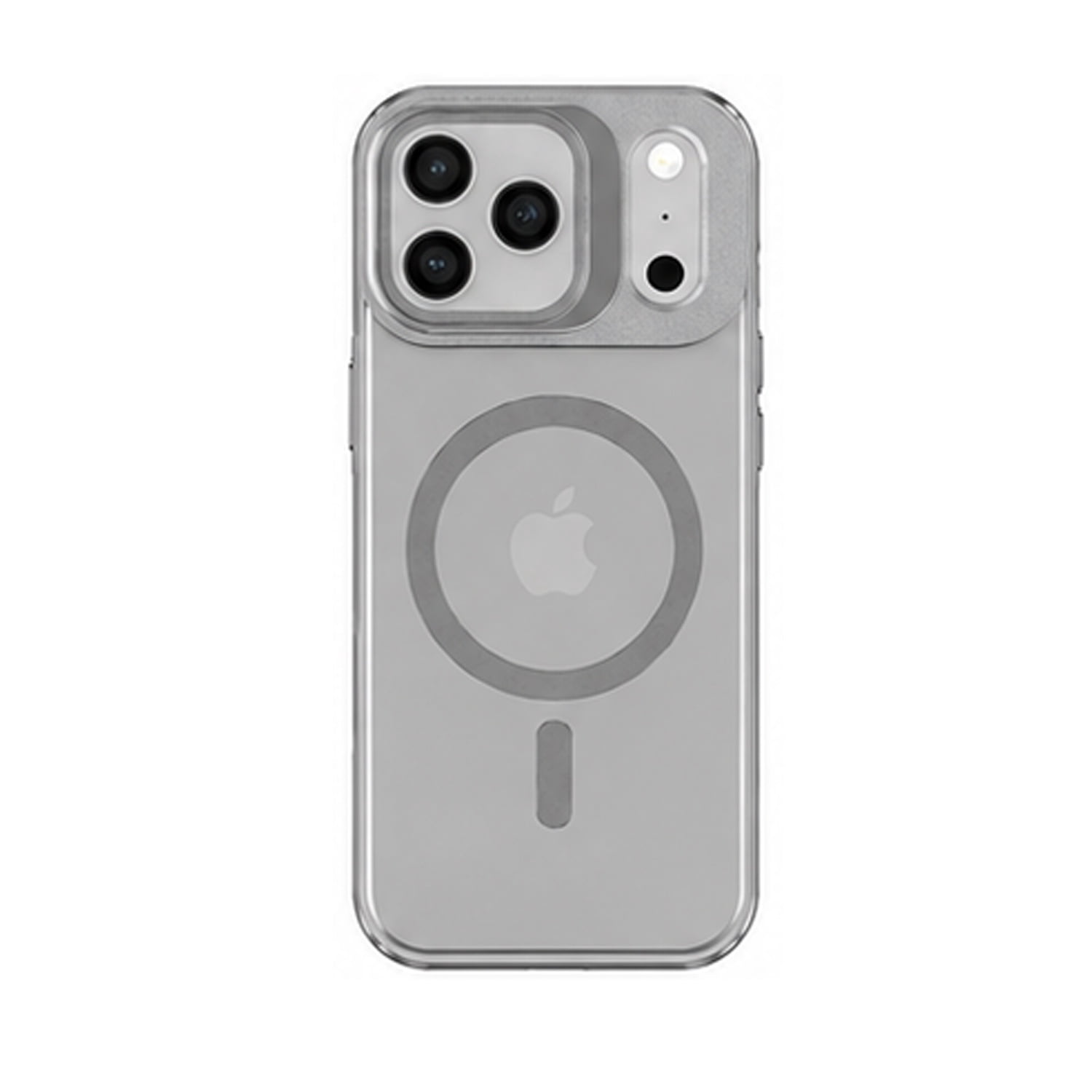 Transparent Magnetic Stand Case with Wireless Charging Support for iPhone 17 Pro Max - Grey