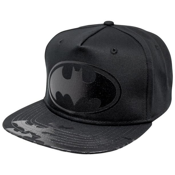 Batman 807820 Batman Black Symbol on Black Hat Youth Baseball Hat