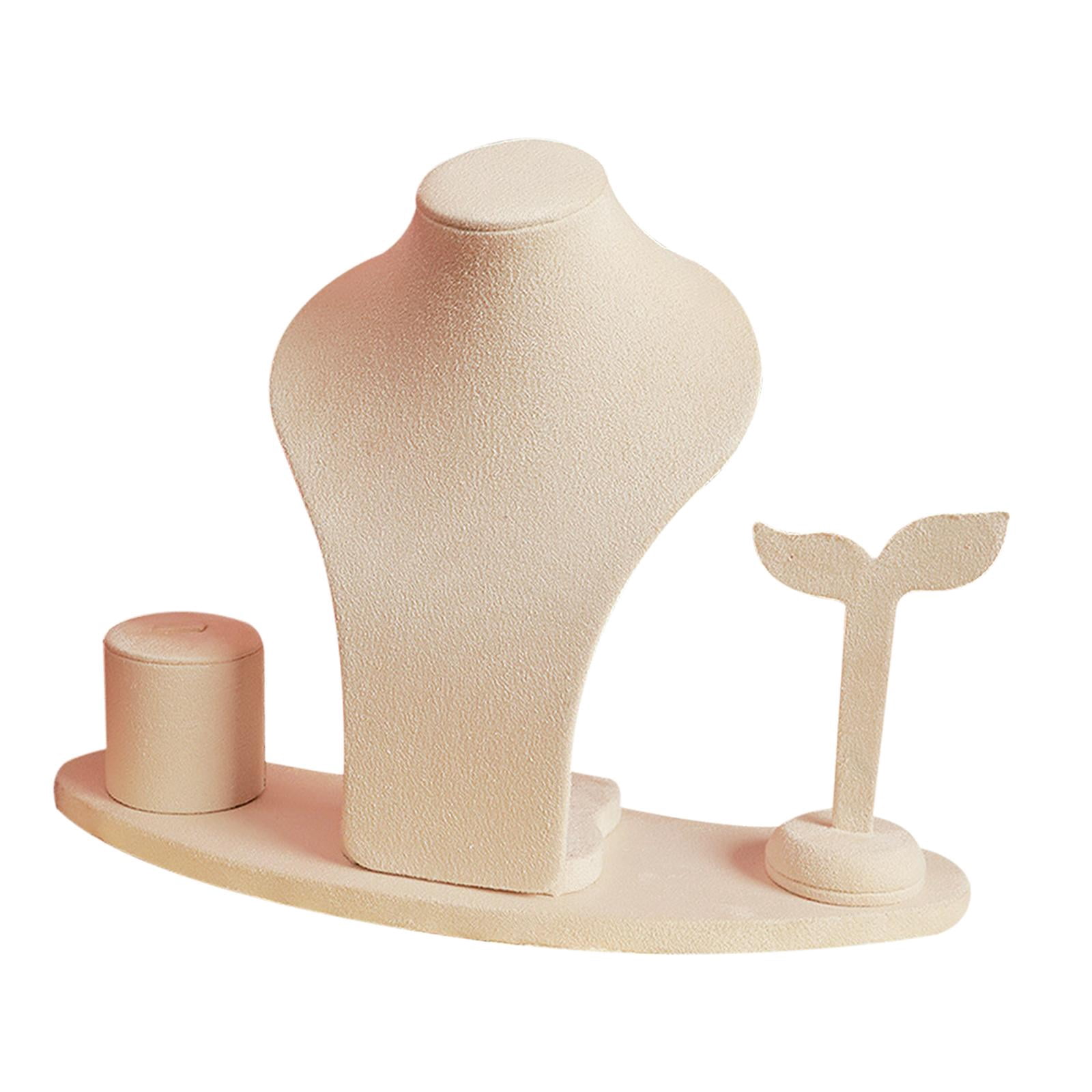 QccHieUs Necklace Display Mannequin, Ring Display Decoration Jewelry Stand for Countertop Beige