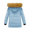 thumbnail image 2 of WenVen Girl's Winter Coat Puffer Jacket Snow Warm Fleece Hooded Kid Parka Light Blue 6/7, 2 of 12
