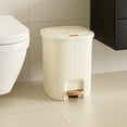 thumbnail image 6 of Fufafayo under $5 Bathroom Trash Can with Lid, Foot Pedal Garbage Can, Plastic Wastebasket, Dog proof, Step-On Trash Bin for Kitchen, Office, Bedroom, 10.6x10.2x7.6In, 6 of 6