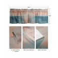 thumbnail image 3 of Turquoise Pink Ombre Curtain Valance for Windows/Living Room/Kitchen/Bathroom/Café, Short Rod Pocket Tier Curtain Window Treatment Panel Vintage Gradient Abstract Aesthetic Topper Curtain 42''x18'', 3 of 6