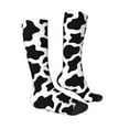 thumbnail image 3 of Picia Women Crew Soft Moisture-wicking Socks Cow Print Black White Pattern Design Cotton Socks, One Size fit All, 3 of 9