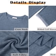 thumbnail image 5 of MOSHU Womens Tops 3/4 Length Sleeve Crew Neck Shirts with Ribbed Cuffs Summer Casual Blouses, 5 of 9