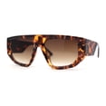 thumbnail image 2 of Womens Minimal Flat Top Thick Plastic Racer Sunglasses Tortoise Brown, 2 of 4