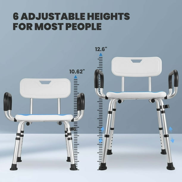 Naipo Bath Chair with Arms Medical Shower Seat Bariatric Bath Stool Safety Shower Bench with Reinforced Crossing bar for Elderly Adults Disabled Walmart Business Supplies