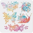 thumbnail image 2 of Butterfly Flower Stencil Bee Snail Ladybug Painting Stencils 11.8×11.8inch Spring Summer Template DIY Art Craft Painting, 2 of 9