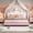Pink and White, variant on Full Size Princess Bed for Girls, PU Upholstered Full Platform Bed with  Headboard, White+Pink