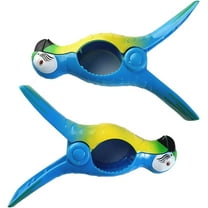 C&H Solutions Blue Parrot Flip Style Beach Towel Clips Jumbo Size for Beach Chair, Cruise Beach Patio, Pool Accessories for Chairs, Household Clip, Baby Stroller
