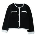 thumbnail image 3 of MKOSPLRT Button Down Knit Cardigans for Kids 5-14Y Crew Neck Long Sleeve Color Block Cardigan Sweaters Lightweight Jacket with Pockets, 3 of 10