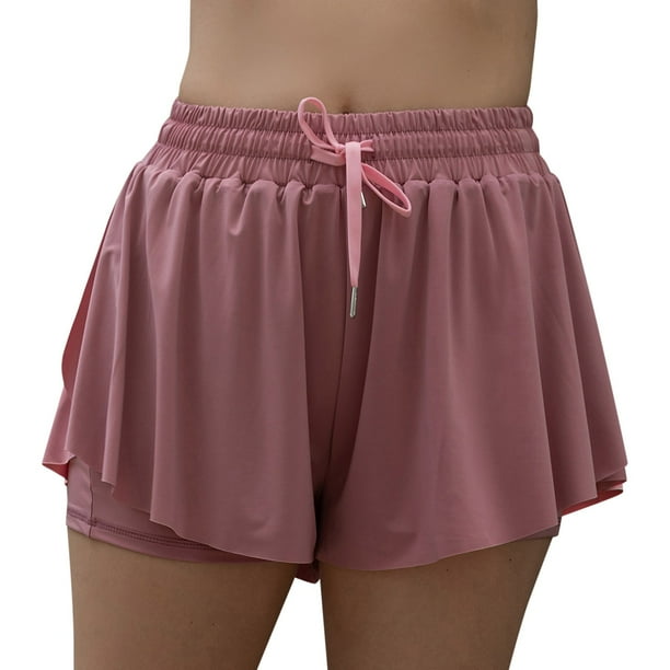 Gibobby Short Deportivo Pantalones cortos deportivos para mujer, gimnasio, yoga, entrenamiento, correr, , tenis, faldas, ropa , verano(Rosa, XL)