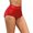 F241 Red, variant on Curuila Women Swim Briefs High Waist Solid Color Stretchable Casual Bikini Bottoms For Swimming Black Size 2Xl